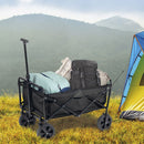 Carrello Portatutto 81 L Pieghevole con Ruote 90x54x100,5 cm Struttura in Acciaio Nero      