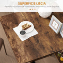 Tavolo da Pranzo Pieghevole a Ribalta 140x75x74 cm per 6 Persone con 2 Ripiani in Melamina Marrone Rustico      