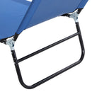 Lettino da Giardino con Schienale Regolabile in 5 Posizioni 188x56x28 cm in Acciaio e Tessuto Oxford Blu