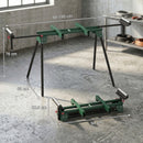 Supporto per Troncatrice Capacità 150 kg con Bracci Regolabili Gambe Pieghevoli Altezza Regolabile Verde      