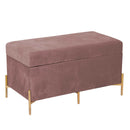 Panca Contenitore 78x40xh45 cm in Tessuto Velluto Rosa