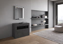 Consolle Tavolo Allungabile 90-302x42x75 cm Evolve Antracite Spatolato con Panca Inferiore 