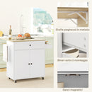 Carrello da Cucina Piano a Ribalta Isola Multiuso con Portaspezie e Portasciugamani 106x42x87 cm Rivestimento in Melamina Bianco  