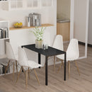 Tavolo Rettangolare 120x60x75 cm in Metallo e Vetro Temperato Nero  