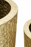 Porta Vasi Glasy Tris Ø50,8x114,9 cm - Ø40x92,7 cm - Ø29,8x70,5 cm in Ferro Oro      