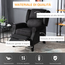Poltrona Relax Massaggiante in Velluto Nera 