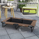 Letto per Cani Grandi Pieghevole 107x61x20 cm da Interno ed Esterno con Tessuto a Rete Marrone  