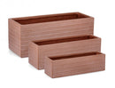 Set 3 Vasi Tressage Rettangolari Terracotta