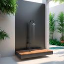 Doccia da Giardino in Alluminio Soffione I-switch Quadrato con Termometro LCD Sined Luna Alu Nero 