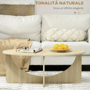 Tavolino Ovale 110x60x45 cm in Truciolato Rovere