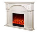 Camino Elettrico da Pavimento 116x150x33 cm Effetto Fiamma 1500W Lisabona Bianco