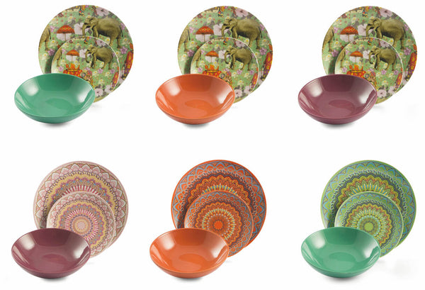 sconto Servizio Piatti 18 Pezzi in Porcellana e Gres Villa d'Este Home Tivoli Maraja Multicolor