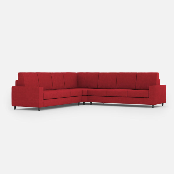 prezzo Divano Angolare 7 Posti 286x286x85 cm Sakar in Tessuto Rosso
