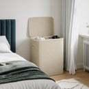 Cesto Portabiancheria Sporca 56x40x 67 cm con Divisorio Doppia Cesta 150L in Poliestere Beige      
