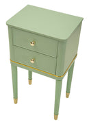 Comodino Camille Verde 40x30x71 cm in Pino e MDF e Ferro      