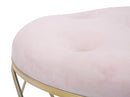 Puff Luty Ø60x45 cm in Ferro e Spugna e Velluto Rosa e Oro