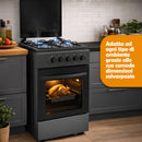 Cucina a Gas 86x50x50 cm Piano Cottura a 4 Fuochi da Esterno con Forno e Coprifuochi Grigio      