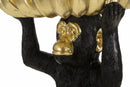 Scimmia Svuota Tasche Banane Ø23x31,5 in Resina Nero e Oro          