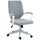 Sedia Operativa da Ufficio 62x69x92-102 cm in Tessuto Effetto Lino Grigia