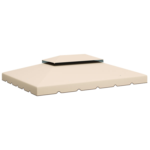 online Tetto per Gazebo 3x4 m a 2 Livelli con 8 Fori di Drenaggio in Poliestere Bianco Crema