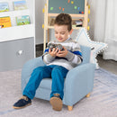Poltrona per Bambini 49x45x44 cm con Imbottitura in Tessuto Blu      