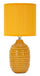 Lampada da Comodino Points Ocra Ø15x30,5 cm in Ceramica e Ferro e Tessuto Senape