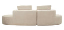 Divano Island Bianco 238x92x78 cm in Spugna e Poliestere Bianco      