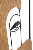 Pannello da Muro Picassy 38x2x89,5 cm in Ferro e MDF Nero e Marrone      