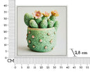 Stampa su Tela Laccata con Cornice Vasetto Cactus 40x2,8x40 cm in Pino e Tela e Plastica      