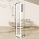 Lampada da Terra 2 in 1 Moderna 26x26x160 cm con 3 Ripiani Attacco E27 in MDF Bianco      