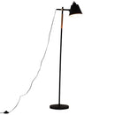 Lampada da Terra Paralume Regolabile in Metallo e Legno Nero 