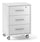 Cassettiera 3 Cassetti su Ruote 51x71x41 cm Ossido Bianco