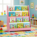 Libreria Montessoriana per Bambini 80x30x88 cm Scaffale in Legno Rosa      