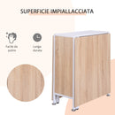 Tavolo Pieghevole Salvaspazio con 4 Scompartimenti Rovere e Bianco 169x62x75 cm 