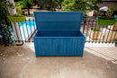 Baule Cassapanca da Esterno 127x55xH 60 cm in Legno Cunninghamia  lanceolata Blu