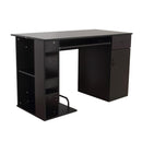 Scrivania da Ufficio Porta PC con Ripiano Tastiera Nera 120x60x74 cm 