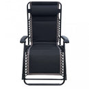 Sedia Sdraio Zero Gravity Reclinabile Pieghevole 165x79x117 h cm in Metallo e Oxford Nero