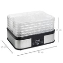 Essiccatore per Alimenti  32x25x29 cm 245W 5 Vassoi con Monito LCD