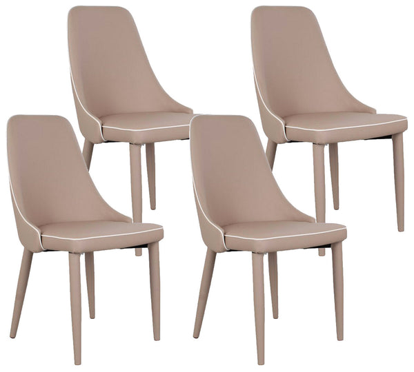 Set 4 Sedie 47x45x46 cm in Similpelle da Interno Tortora online