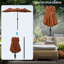 Ombrellone da Giardino Doppio 285x147x227 cm  in Acciaio e Poliestere Rosso
