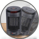 Termoventilatore Elettrico Portatile Compatto Aria Calda e Fredda con Timer 1200W Elemento in PTC Ceramico Nero      