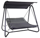 Dondolo Letto da Giardino 216,5x200x182 cm in Metallo Indiana Grigio