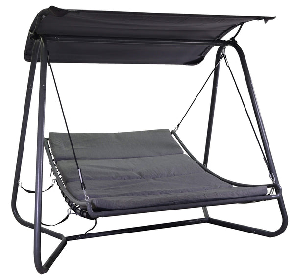 Dondolo Letto da Giardino 216,5x200x182 cm in Metallo Indiana Grigio prezzo