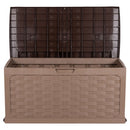 Baule Multifunzione da Giardino 116x56,3x58,3 cm in Plastica PP Marrone      
