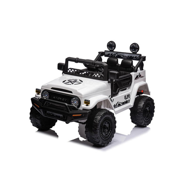 Macchina Elettrica per Bambini Fuoristrada Toyota Fj Cruiser 12V Telecomando Ruote in Gomma e Sedile in Pelle Bianco prezzo