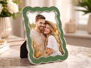 Cornice Charlotte 15,7x1,3x21,1 cm in Zinco e Vetro Verde e Argento      