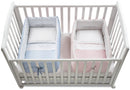 Set 2 Riduttori Gemellari per Lettino Culla 64x58x29 cm con Materassino Italbaby Pois Azzurro