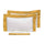 Set Lenzuola Sopra Sotto e Federe Bordi in Raso Garrini Eveline Avorio/Oro Varie Misure