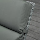 Set 2 Cuscini per Sdraio da Esterno 196x55x8 cm Imbottiti in Cotone con Cinghie Grigio Scuro      