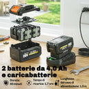 Decespugliatore a Batteria con 2 Batterie 4,0Ah Caricabatterie e Asta Regolabile      